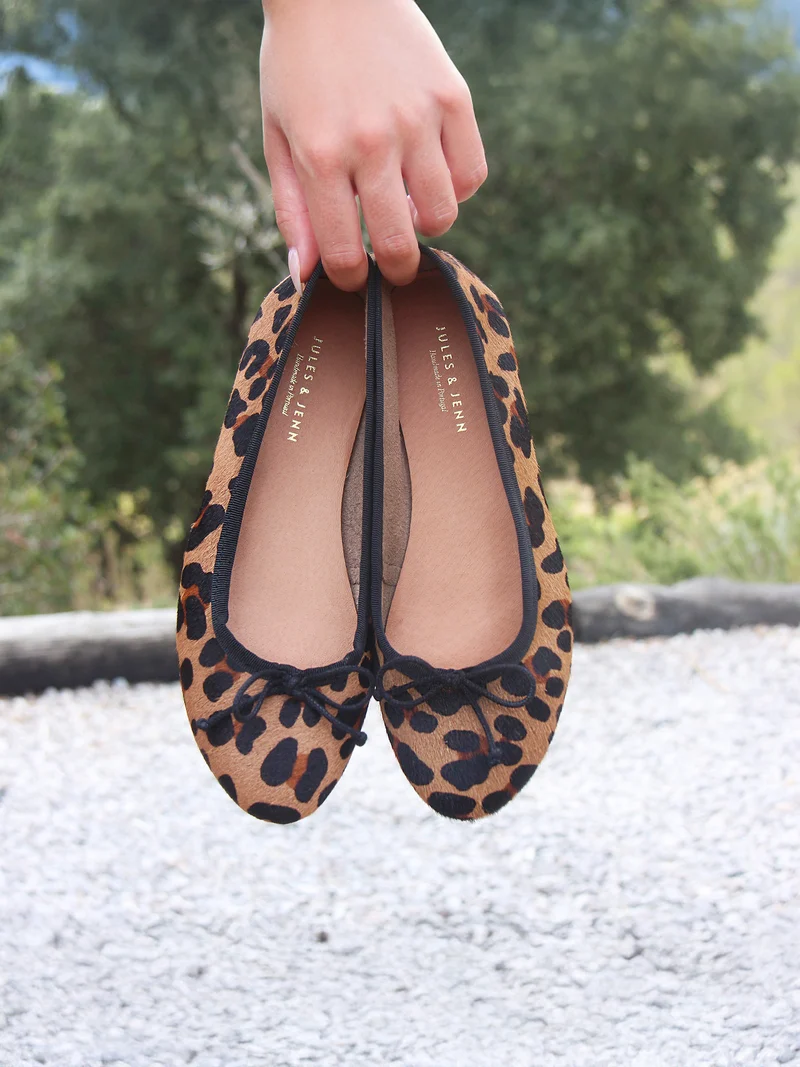 Ballerines classiques cuir léopard