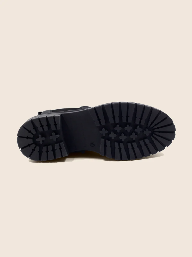 Bottines Chelsea crantées cuir noir