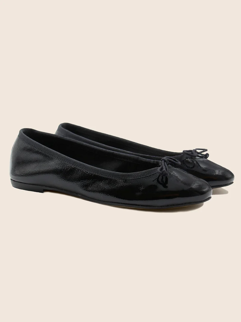Ballerines classiques cuir brillant noir