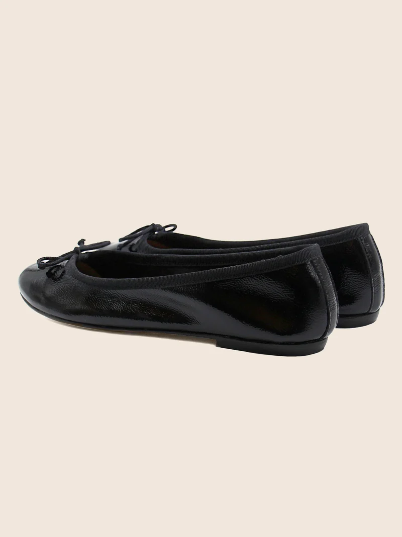 Ballerines classiques cuir brillant noir