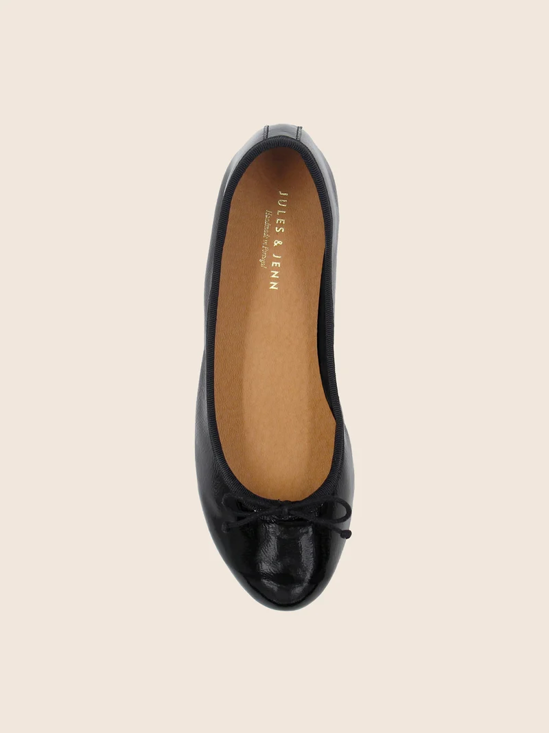 Ballerines classiques cuir brillant noir