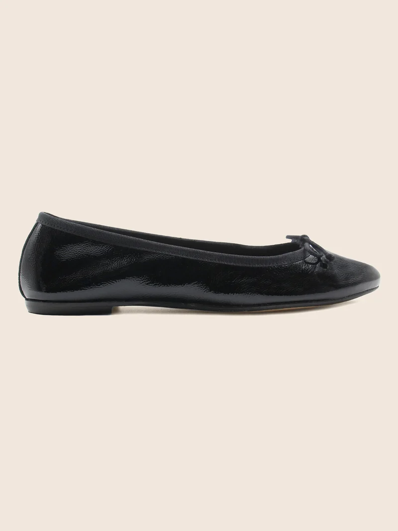 Ballerines classiques cuir brillant noir