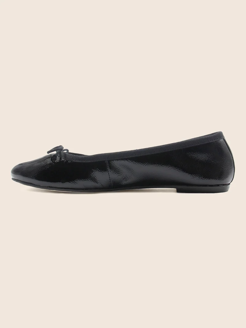 Ballerines classiques cuir brillant noir