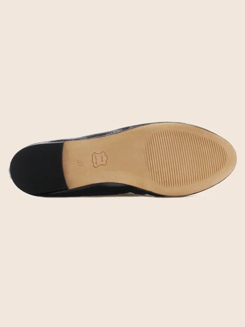 Ballerines classiques cuir brillant noir