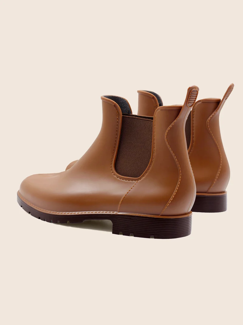 Bottines de pluie camel