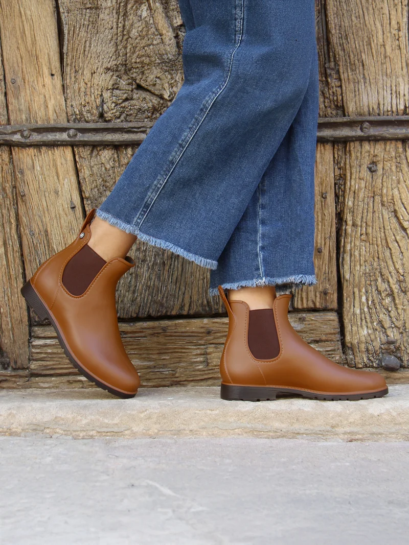 Bottines de pluie camel