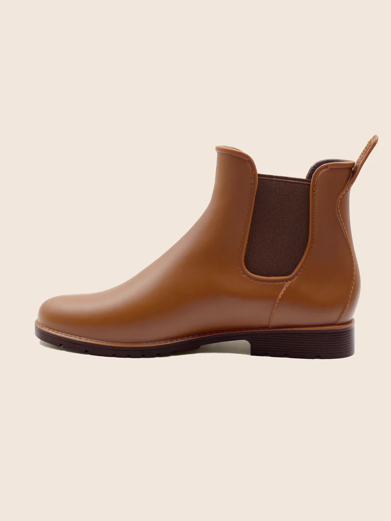 Bottines de pluie camel