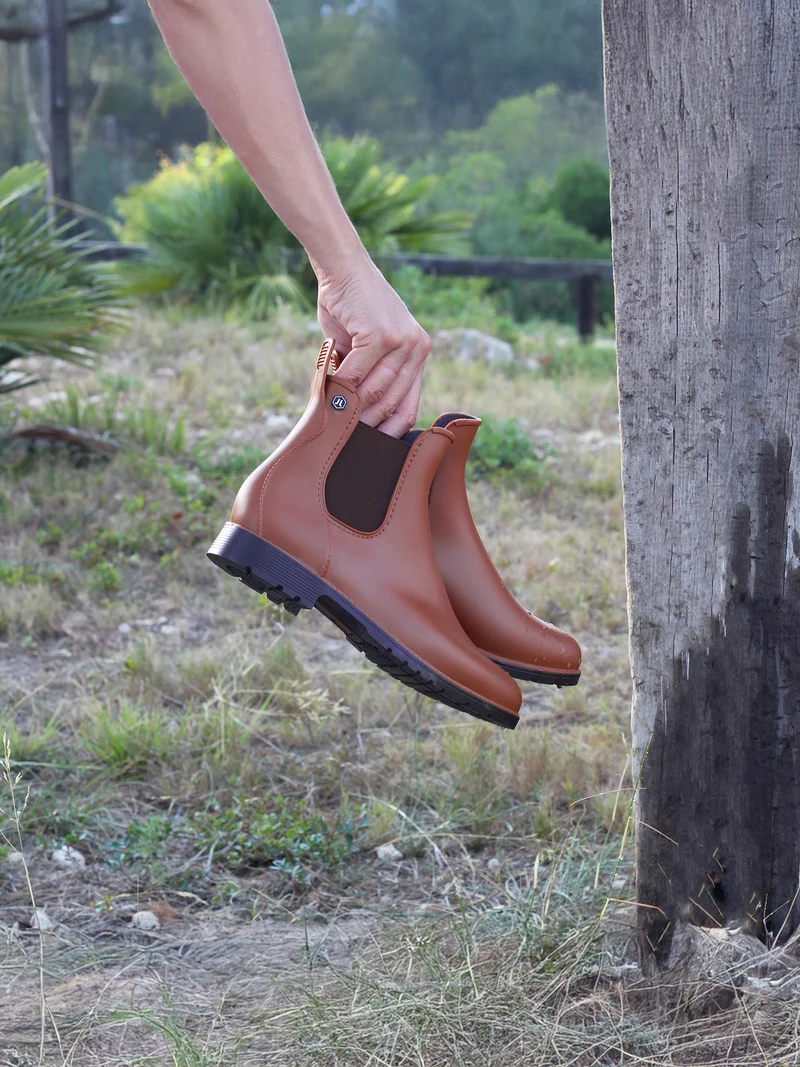 Bottines de pluie camel