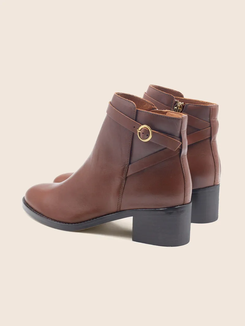 Bottines cavalières cuir camel