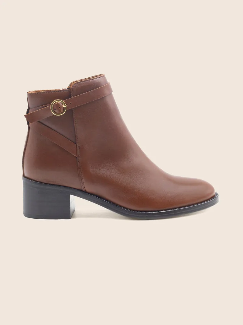 Bottines cavalières cuir camel