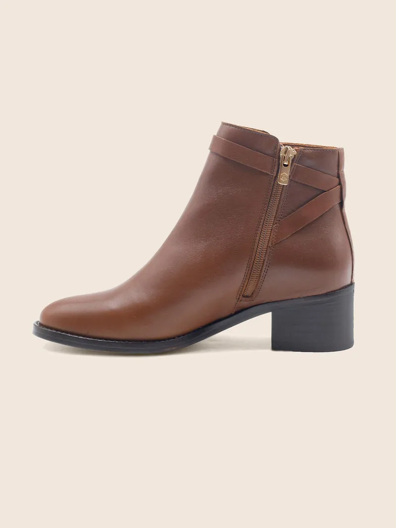 Bottines cavalières cuir camel