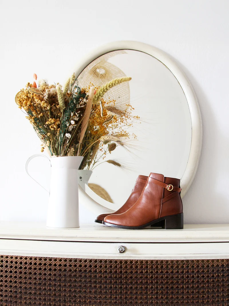 Bottines cavalières cuir camel