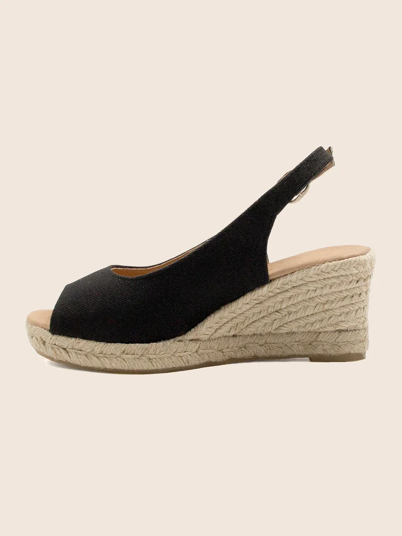 Espadrilles slingback recyclées noir