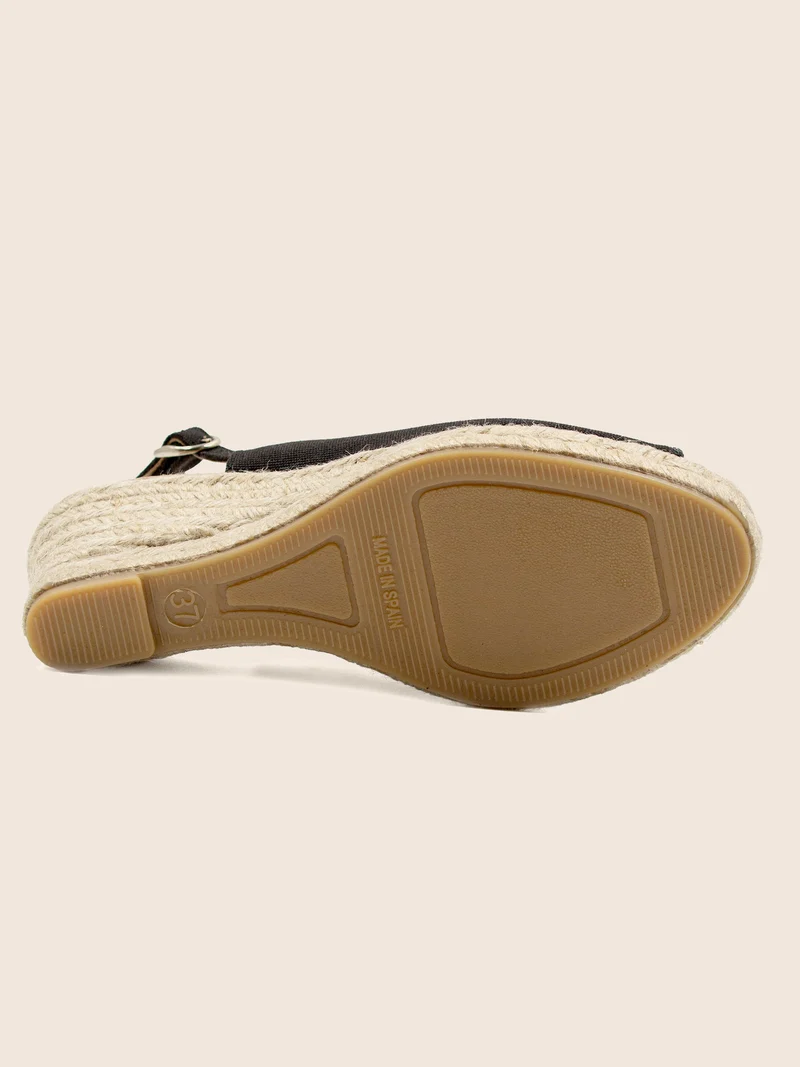 Espadrilles slingback recyclées noir