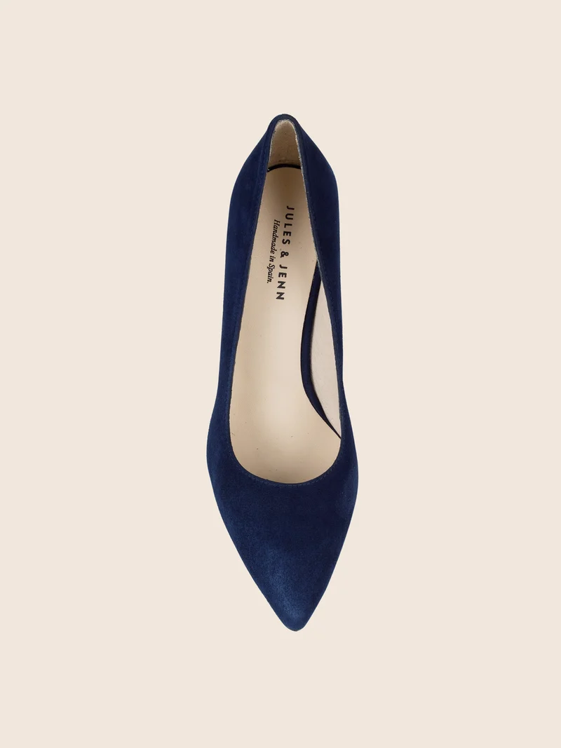 Escarpins cuir daim bleu marine