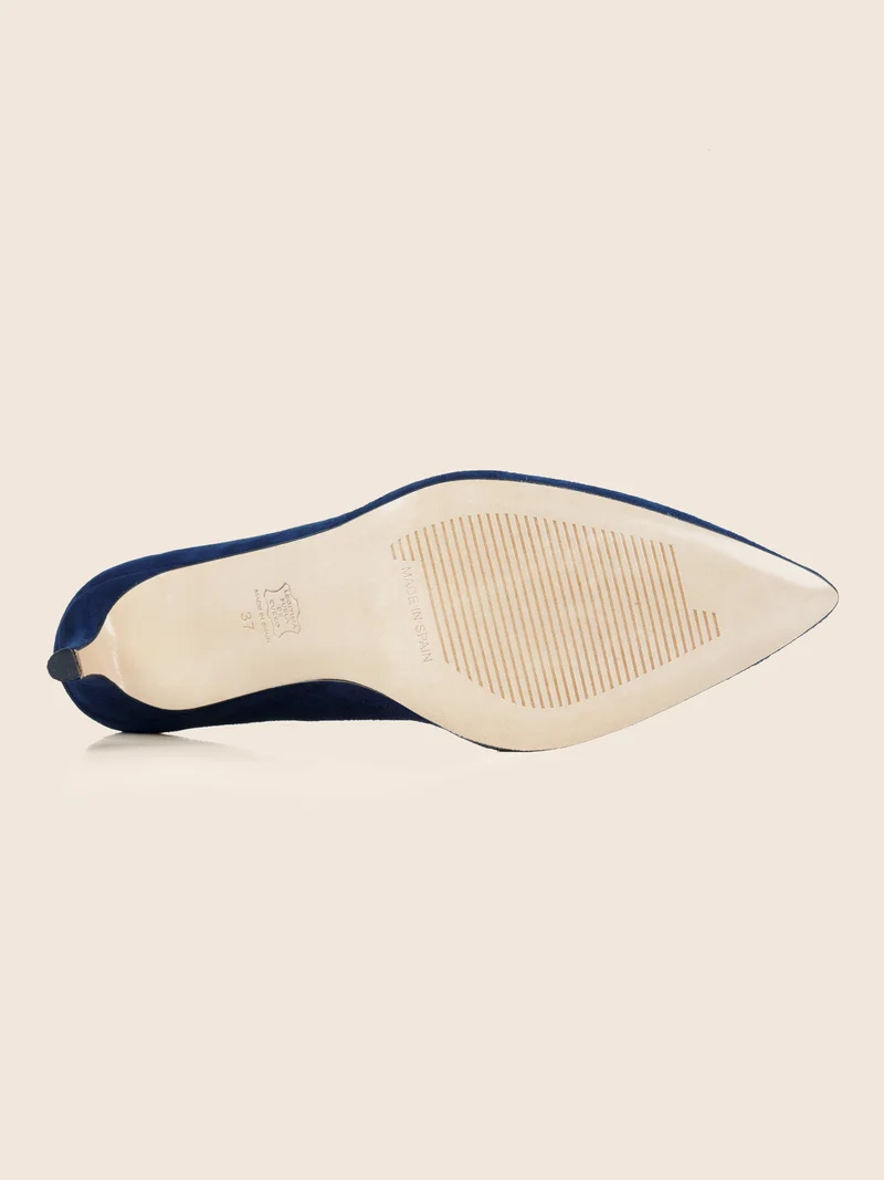 Escarpins cuir daim bleu marine