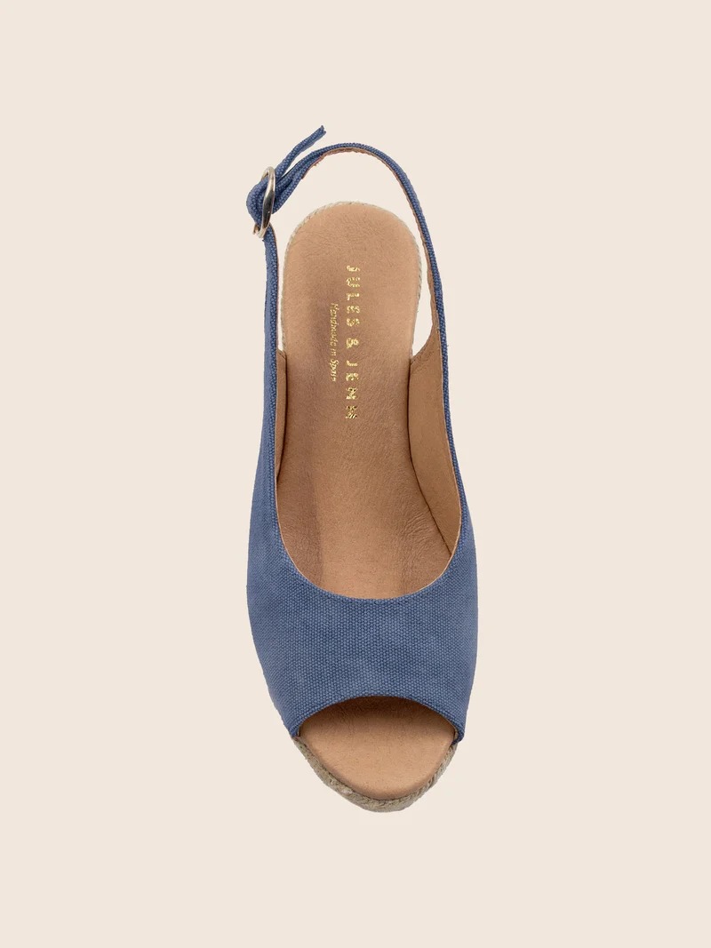 Espadrilles slingback recyclées bleu