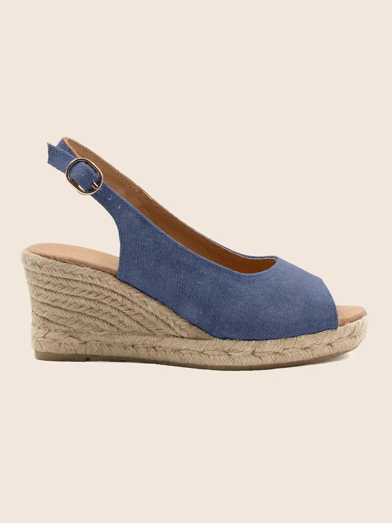 Espadrilles slingback recyclées bleu