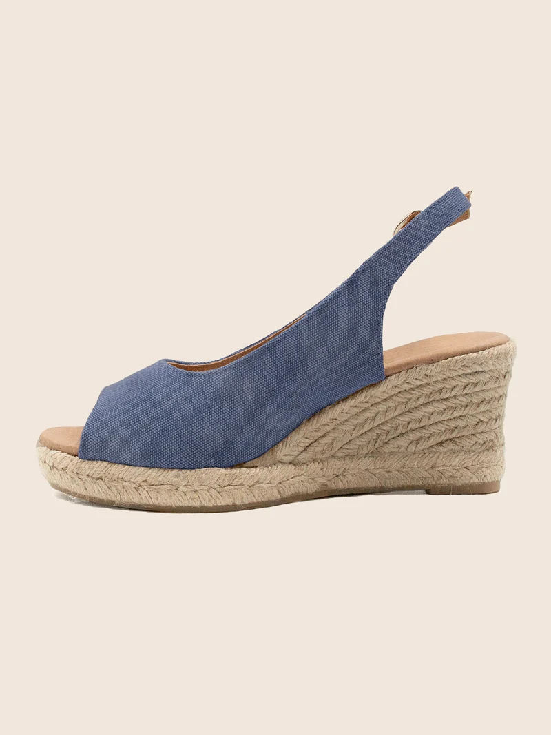 Espadrilles slingback recyclées bleu