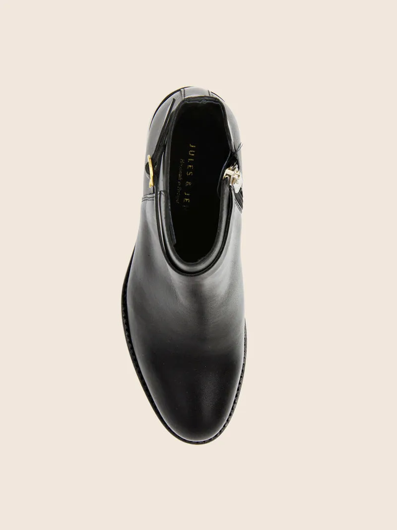 Bottines cavalières cuir noir