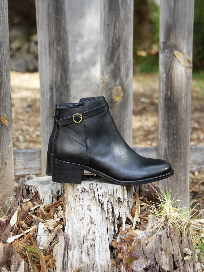 Bottines cavalières cuir noir