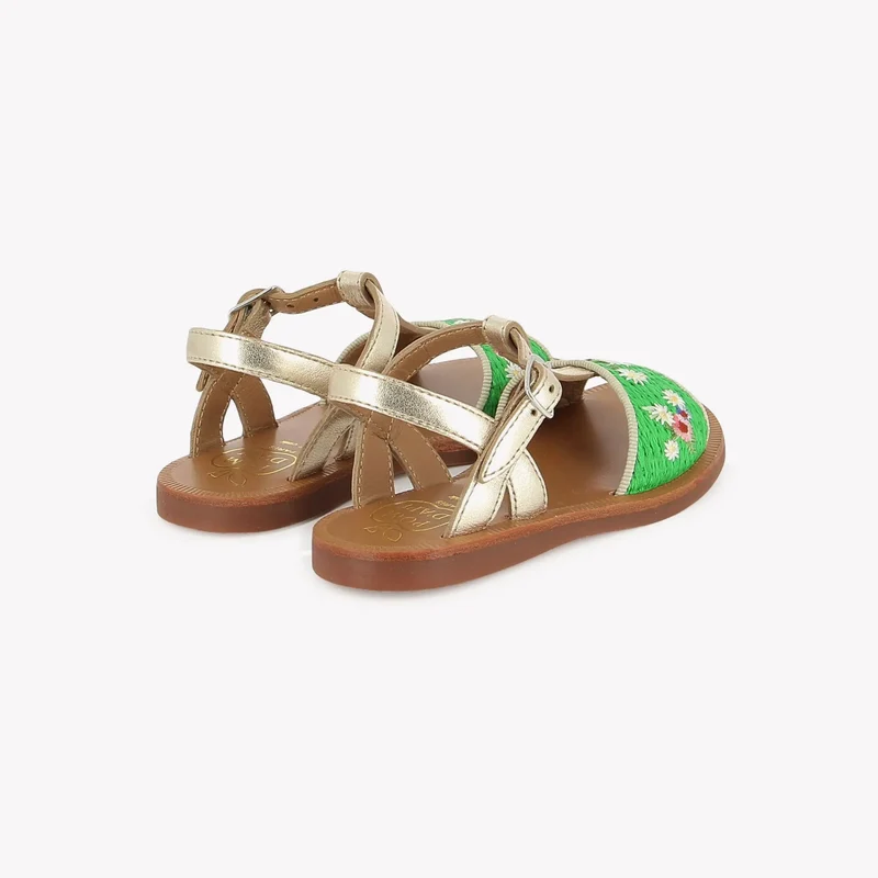 PLAGETTE RAPHIA BROD - LAMINATO-RAPHIA - VERT-PLATINE