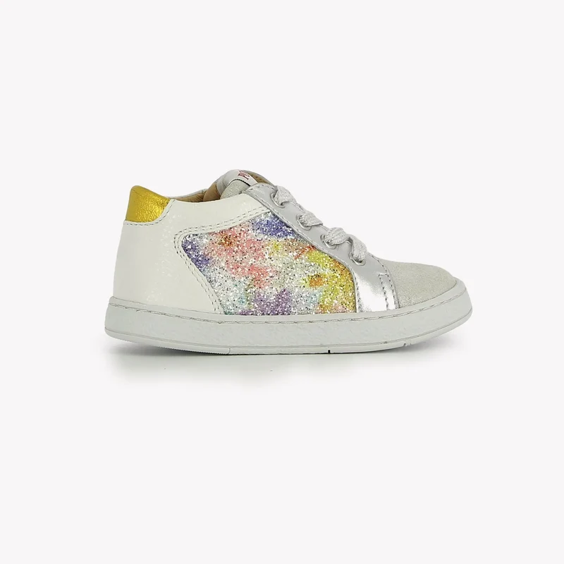 MOUSSE ZIP TOP - VELOURS-GLITTER - BLANC-MULTI