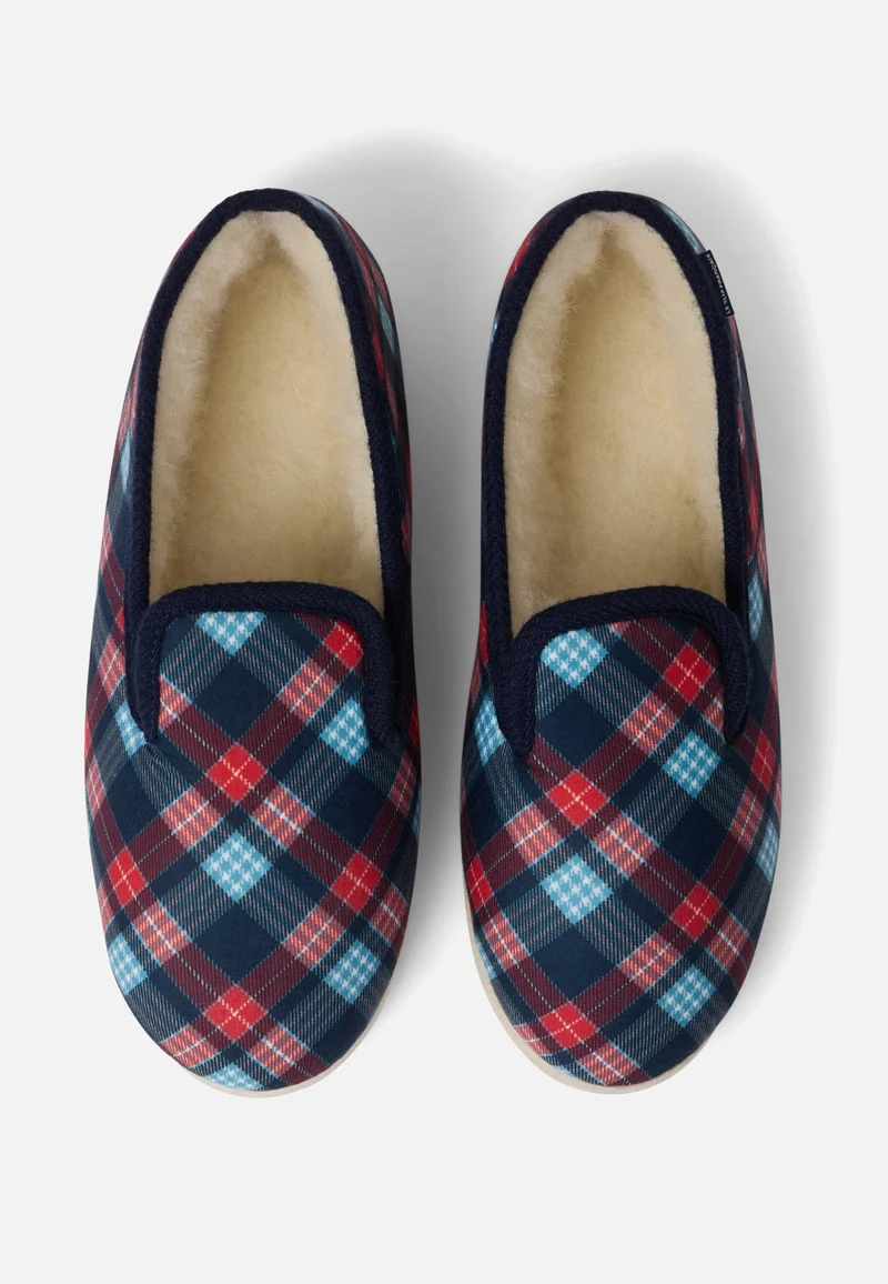 Chaussons d'intérieur en laine - Pantoufles Tartan