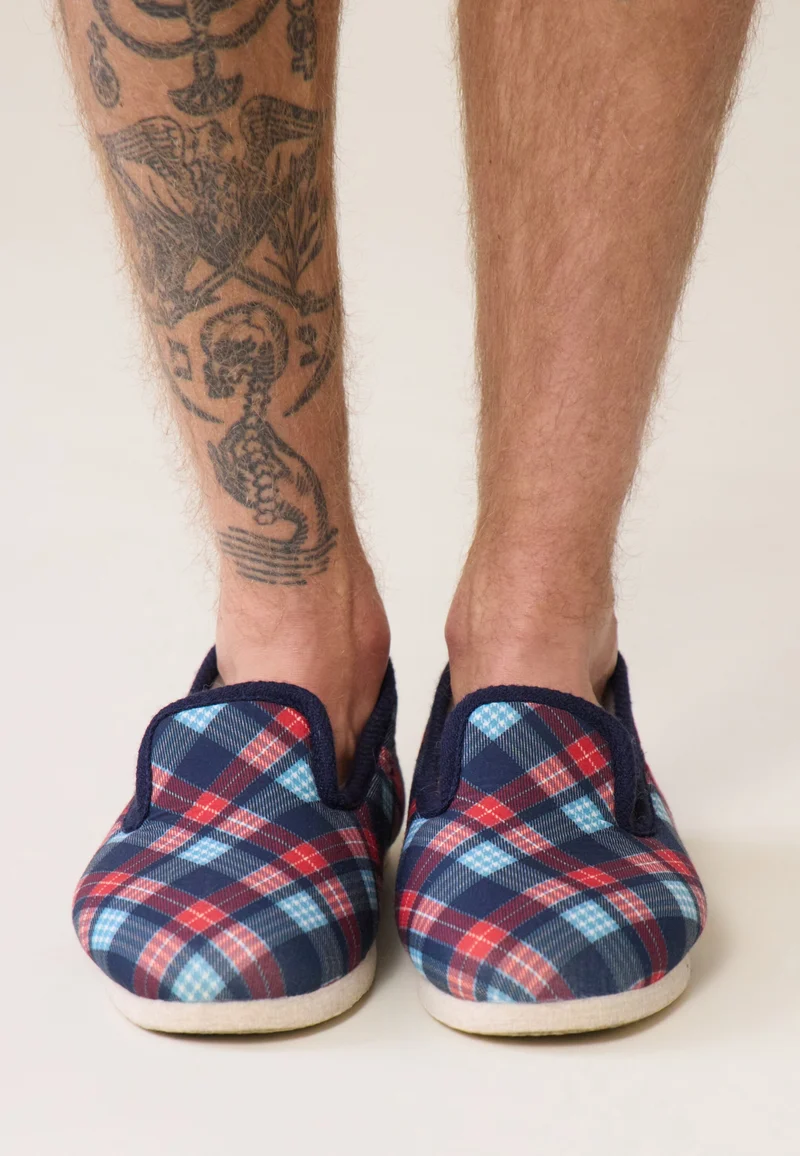 Chaussons d'intérieur en laine - Pantoufles Tartan