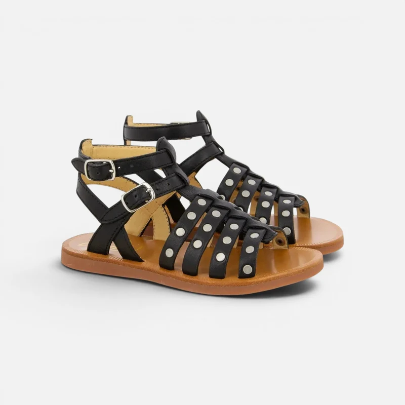 PLAGETTE STUD - NAPPA - NOIR