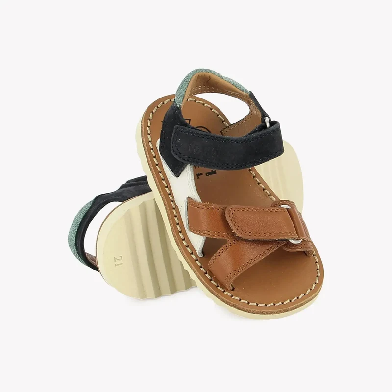 WAFF JIMY - NAPPA-NUBUCK - CUERO-CREMA-MARINE