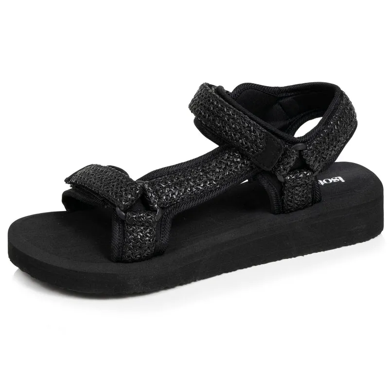 Sandales Femme Sport à talon Noir