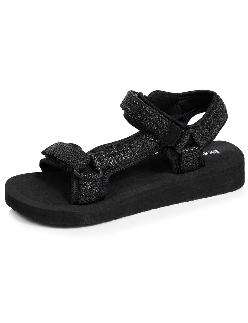 Sandales Femme Sport à talon Noir