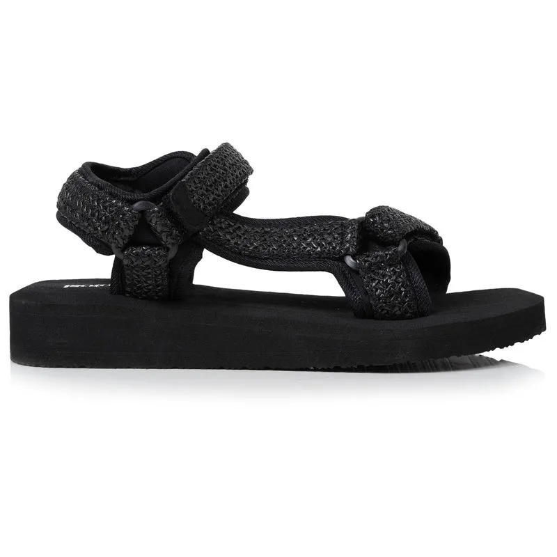 Sandales Femme Sport à talon Noir