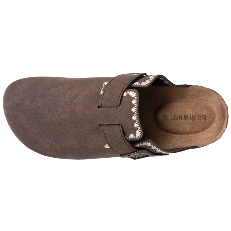 Sabots Femme Chocolat brodé