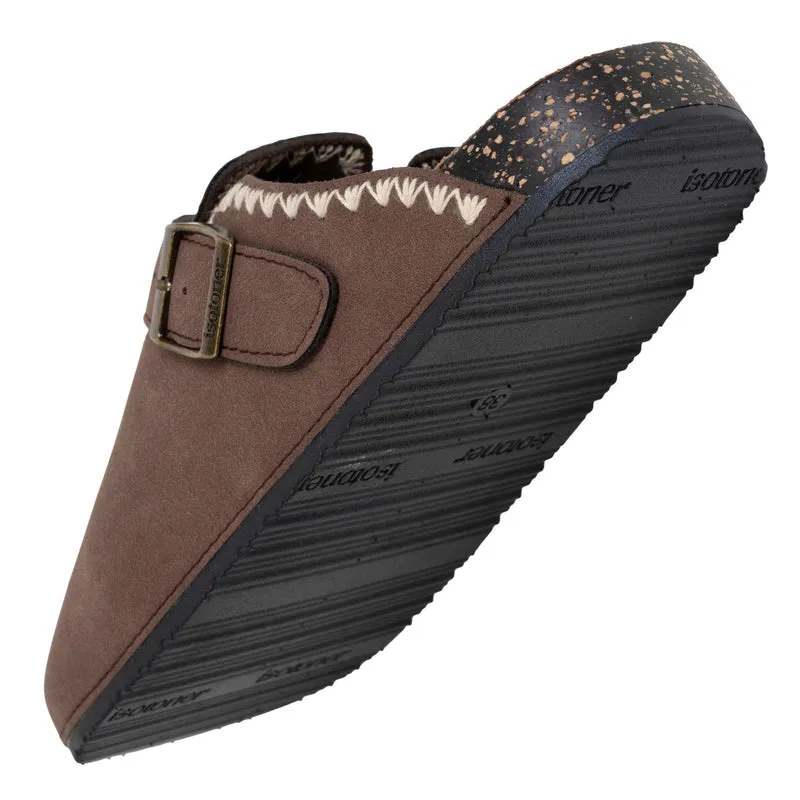 Sabots Femme Chocolat brodé