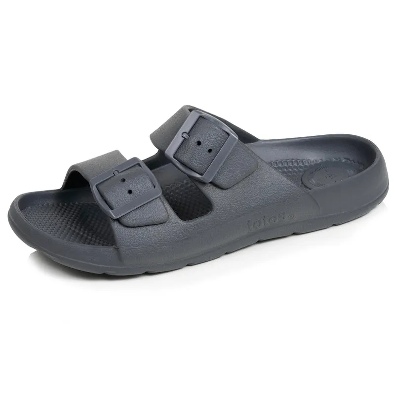 Mules claquettes Homme ajustables Gris