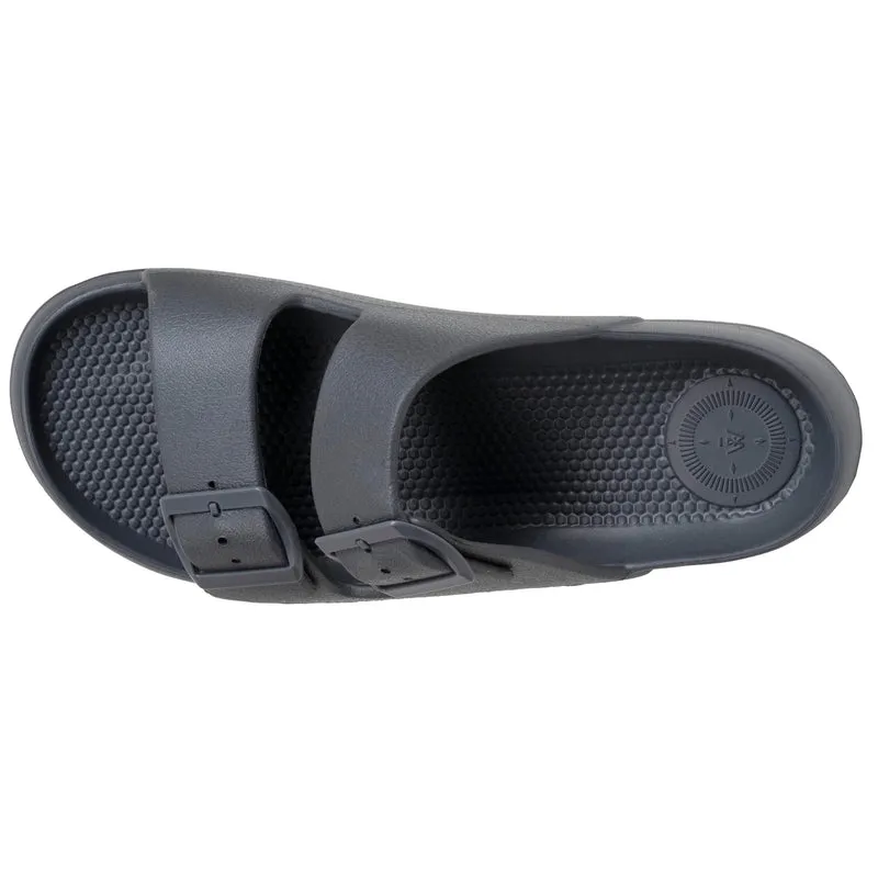 Mules claquettes Homme ajustables Gris