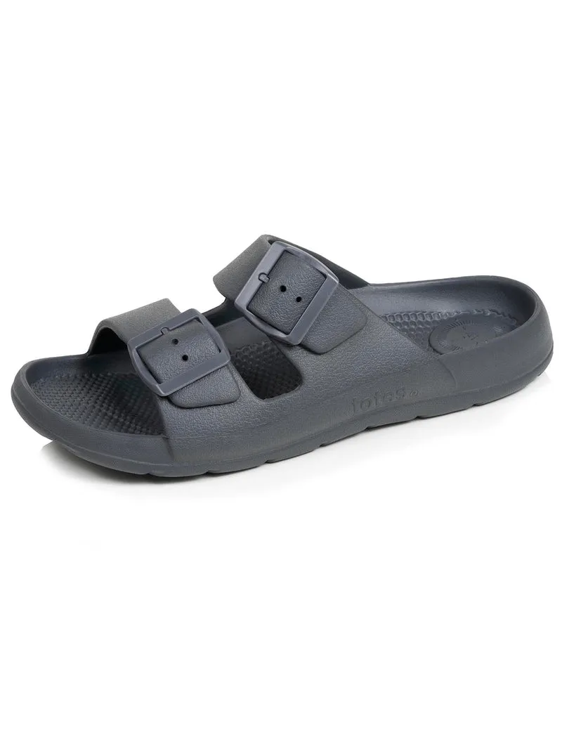 Mules claquettes Homme ajustables Gris