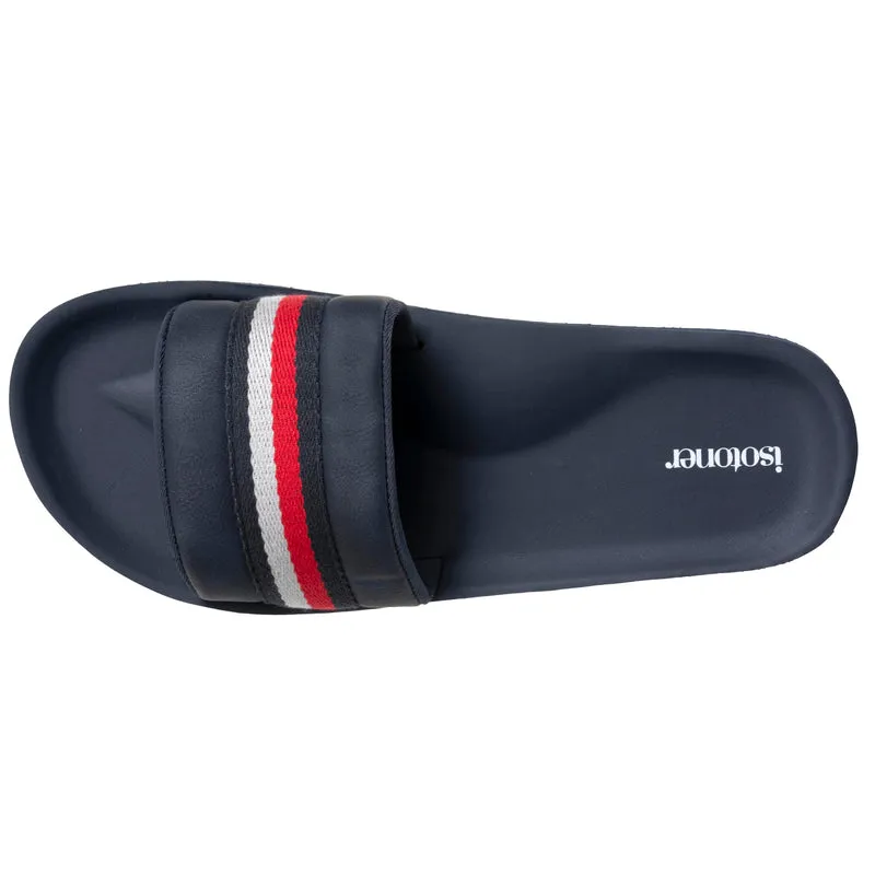 Mules claquettes Homme moulées Bleu/Rouge