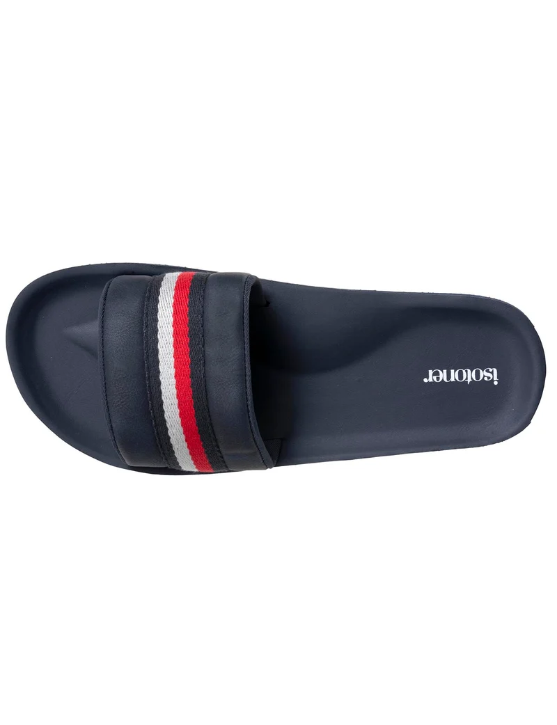 Mules claquettes Homme moulées Bleu/Rouge