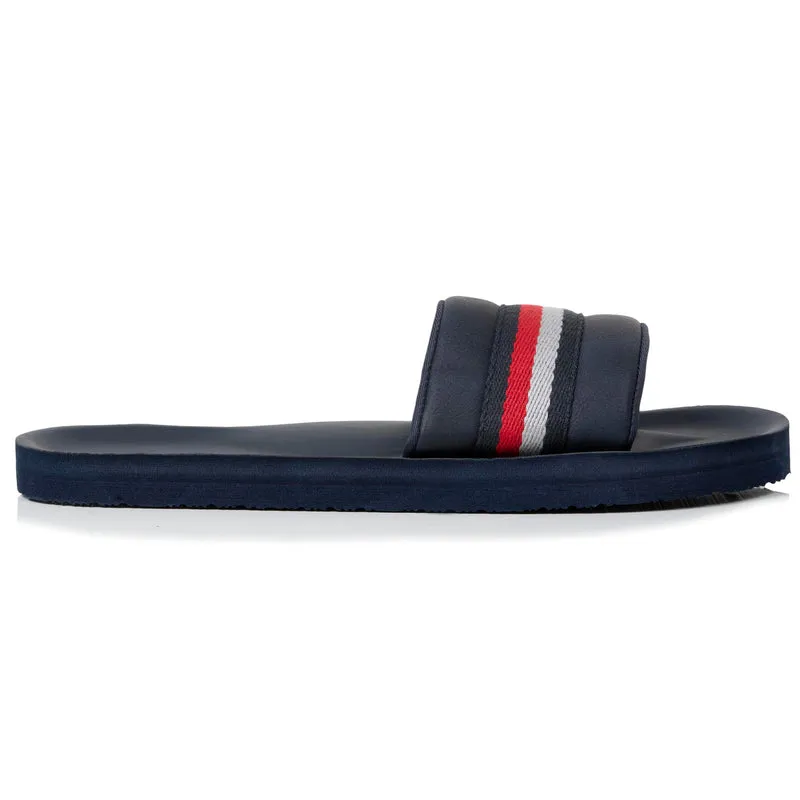 Mules claquettes Homme moulées Bleu/Rouge
