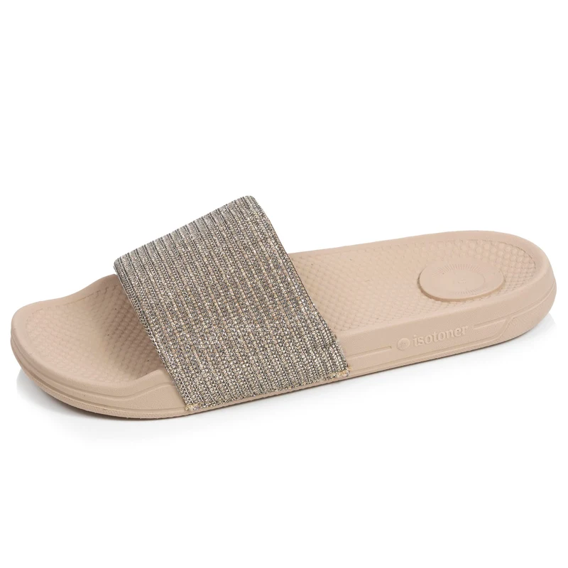 Mules Claquettes Femme EVERYWEAR™ Beige Strass