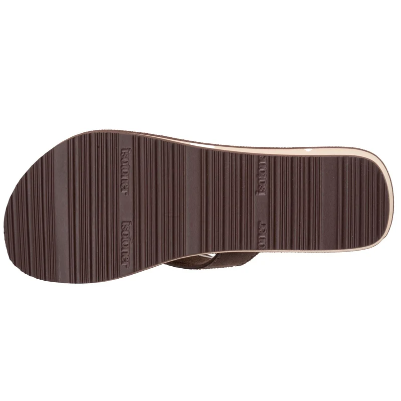 Tongs Femme perles à talon Doré/Marron