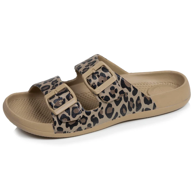 Mules claquettes Femme ajustable Léopard