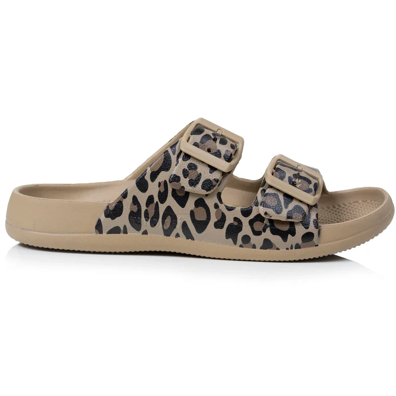 Mules claquettes Femme ajustable Léopard