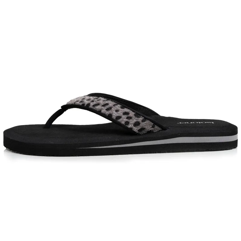 Tongs Femme yoga jungle Léopard/Noir