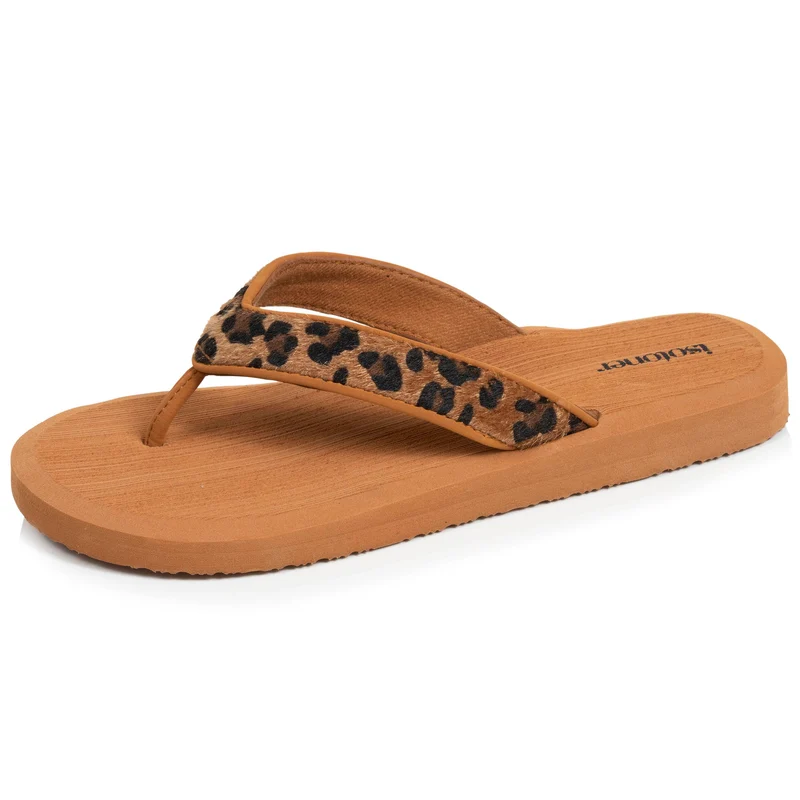 Tongs Femme yoga jungle Marron/Léopard