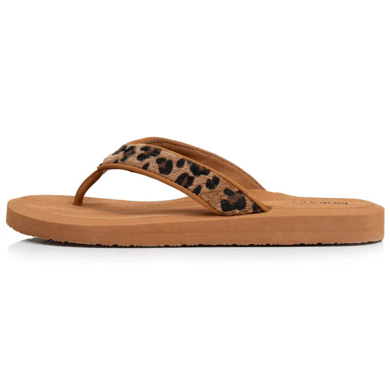 Tongs Femme yoga jungle Marron/Léopard