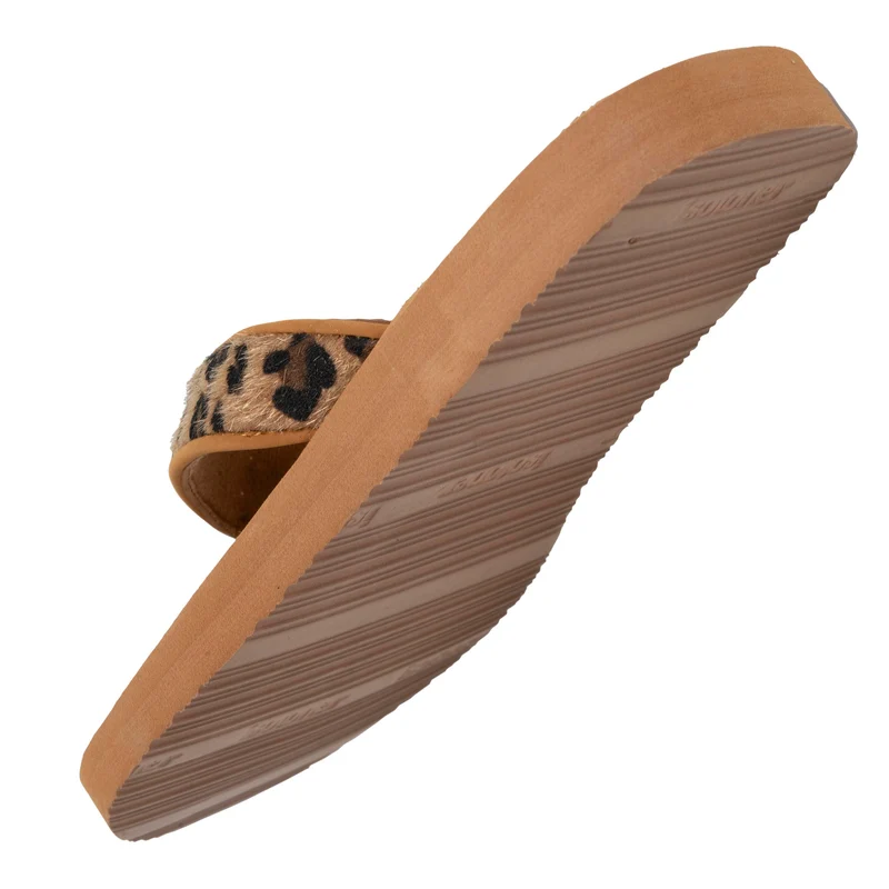 Tongs Femme yoga jungle Marron/Léopard